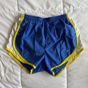 Nike Athletic Shorts in Blue with Yellow Accents
